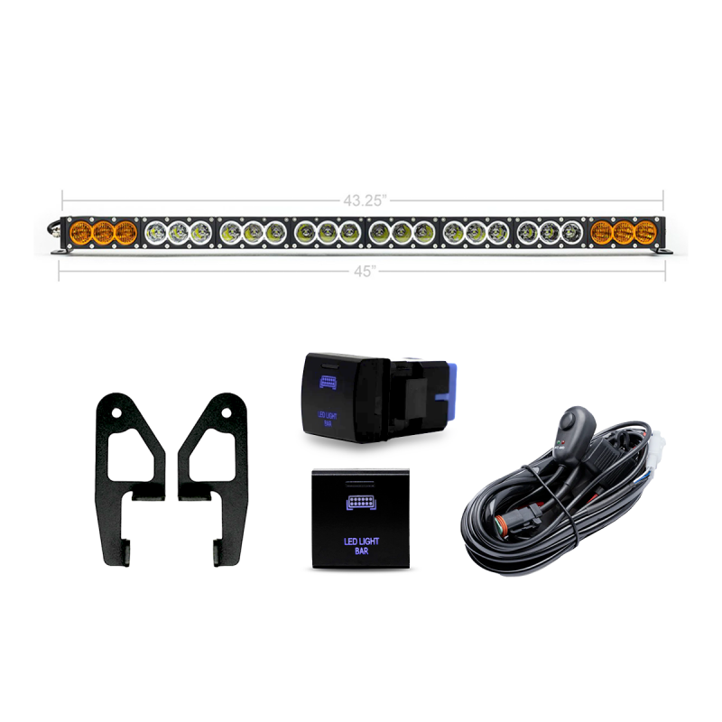Cali Raised Cali Raised 2024+ Toyota Tacoma Premium Roof Rack Front Light Bar Kit - 43 In Dual Function (CR4109)