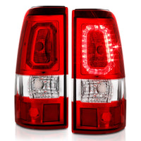 ANZO ANZO 1999-2002 Chevy Silverado 1500 LED Taillights Plank Style Chrome With Red/Clear Lens (311326)