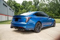 Corsa Corsa 2022-25 Caddy CT5 V Blackwing 3in. Cat-Back w/ Act. Exh. - Dbl X-Pipe - Twin 4.5in. BlkCF Tips (21320CFBLK)