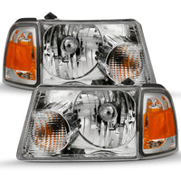 ANZO ANZO 2001-2011 Ford Ranger Crystal Headlight Chrome w/Corner Lights (OE Replacement) (111484)