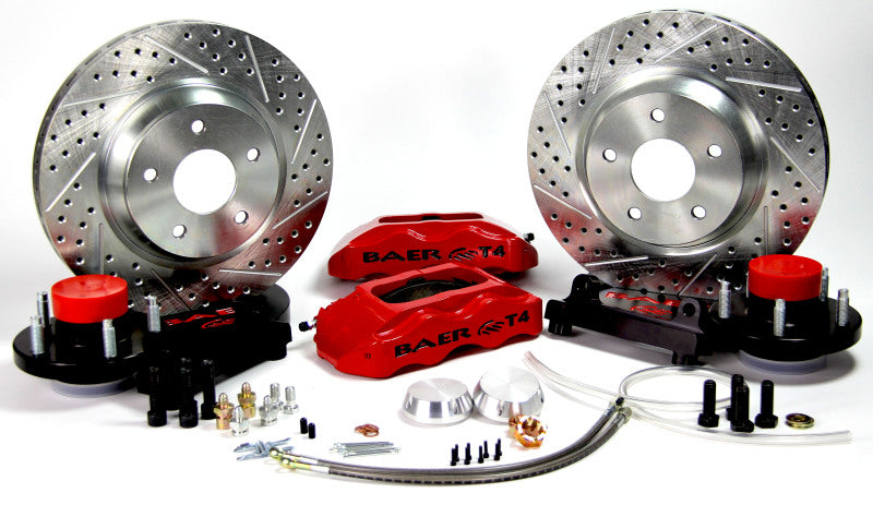 Baer Brakes Baer Brakes 71-73 Ford Mustang STD Studs 13in Track4 Front SDZ Brake Kit - Black (4261275B)