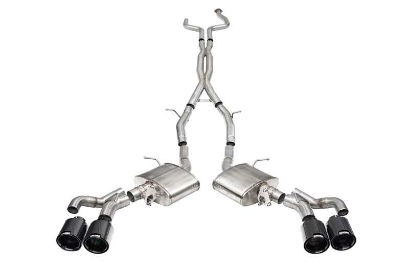 Corsa Corsa 2022-25 Caddy CT5 V Blackwing 3in. Cat-Back w/ Act. Exh. - Dbl X-Pipe - Twin 4.5in. BlkCF Tips (21320CFBLK)
