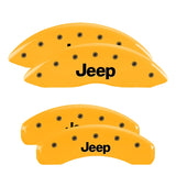 MGP 4 Caliper Covers Engraved Front & Rear WRANGLER Yellow finish black ch - 42007SWRGYL