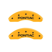 MGP 4 Caliper Covers Engraved Front Pontiac Rear Arrow Yellow Finish Black Char 2006 Pontiac G6 - 18025SPONYL