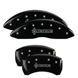MGP 4 Caliper Covers Engraved Front & Rear Lincoln Black finish silver ch - 36020SLCNBK