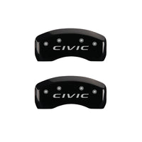 MGP 4 Caliper Covers Engraved Front 2016/CIVIC Engraved Rear 2016/CIVIC Black finish silver ch - 20218SCVCBK