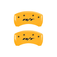 MGP 4 Caliper Covers Engraved Front & Rear RT1-Truck Yellow finish black ch - 12181SRT1YL