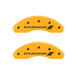 MGP 4 Caliper Covers Engraved F & R w/ Stripes/Dodge Yellow Finish Black Char 2005 Dodge Neon - 12127SDD3YL