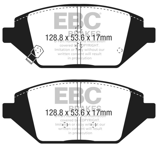 EBC 2016+ Chevrolet Spark 1.4L Greenstuff Front Brake Pads - DP23058