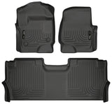 Husky Liners 17-19 Ford F250 Super Duty CC w/Storage Box Front & 2nd Seat Weatherbeater Floor Liners - 94061