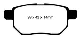 EBC 11+ Lexus CT200h 1.8 Hybrid Greenstuff Rear Brake Pads - DP21947