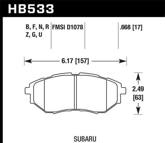 Hawk 05-08 LGT D1078 HP+ Street Front Brake Pads - HB533N.668
