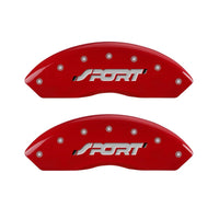 MGP 4 Caliper Covers Engraved Front & Rear SPORT Red finish silver ch - 10119SSPORD