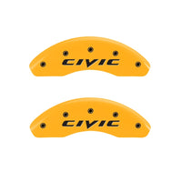 MGP 2 Caliper Covers Engraved Front 2015/Civic Yellow Finish Black Char 2011 Honda Civic - 20143FCIVYL