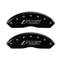 MGP 4 Caliper Covers Engraved Front & Rear Gen 5/RS Black finish silver ch - 14240SRS5BK