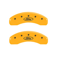 MGP 4 Caliper Covers Engraved F & R Oval Logo/Ford Yellow Finish Black Char 2005 Ford Excursion - 10146SFRDYL