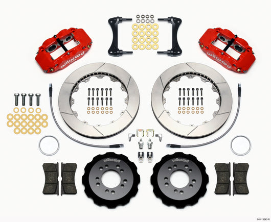 Wilwood Narrow Superlite 6R Front Hat Kit 13.06in Red 2008-up Hyundai Genesis Coupe w/Lines - 140-13043-R