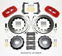 Wilwood AERO4 Rear Kit 14.25in Drilled Red 2014-Up Challenger w/Lines - 140-14068-DR