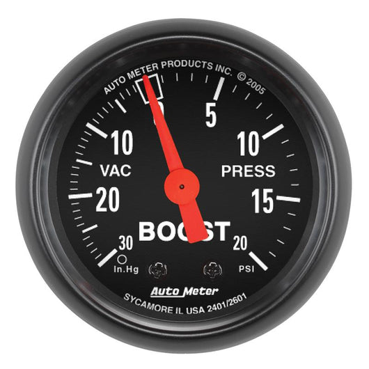 Autometer Z Series 52mm 20 PSI Mechanical Boost Vacumm Gauge - 2601