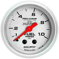 Autometer Ultra-Lite 52mm 0-1.0 Bar Mechanical Fuel Pressure Gauge - 4311-M