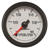 Autometer Pro-Cycle Gauge Voltmeter 2 1/16in 18V Digital Stepper Motor White - 19592