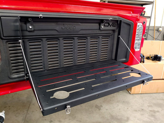DV8 Jeep JL Tailgate Mounted Table (Trail Table) - Black - TTJL-01
