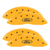 MGP 4 Caliper Covers Engraved Front & Rear No bolts/Sport Yellow finish black ch - 10119SSP1YL