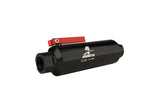 Aeromotive In-Line AN-10 Filter w/ Shutoff Valve 100 Micron SS Element - Black Anodize Finish - 12331