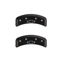 MGP 4 Caliper Covers Engraved Front & Rear Bowtie Red finish silver ch - 14026SBOWRD