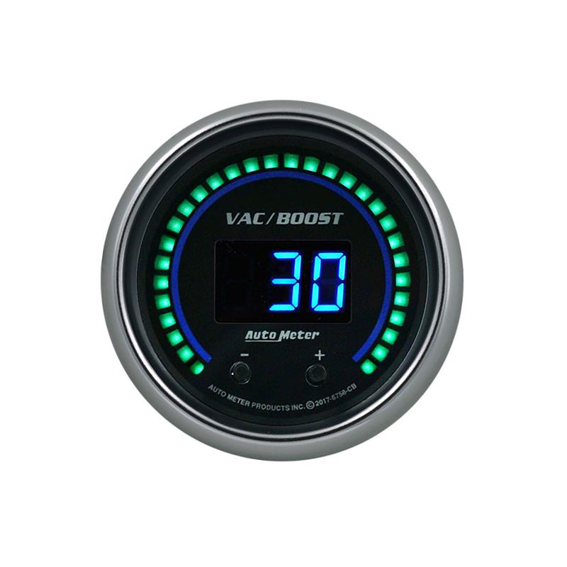 Autometer 52.4mm Black Switchable 0-1600 PSI / 0-110 BAR Vacuum/Boost Cobalt Elite Digital Gauge - 6758-CB