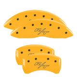 MGP 4 Caliper Covers Engraved Front & Rear Vintage Style/RT Yellow finish black ch - 12181SRTRYL