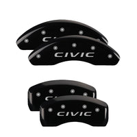 MGP 4 Caliper Covers Engraved Front 2016/CIVIC Engraved Rear 2016/CIVIC Black finish silver ch - 20218SCVCBK