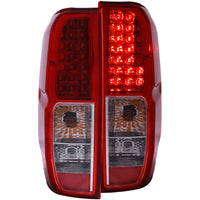 ANZO 2005-2008 Nissan Frontier LED Taillights Red/Clear - 311071
