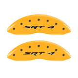 MGP 4 Caliper Covers Engraved Front & Rear SRT4 Yellow finish black ch - 12192SSR4YL