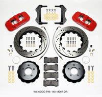 Wilwood AERO6 Front Hat Kit 14.25 Drilled Red 2014-Up Challenger w/Lines - 140-14067-DR