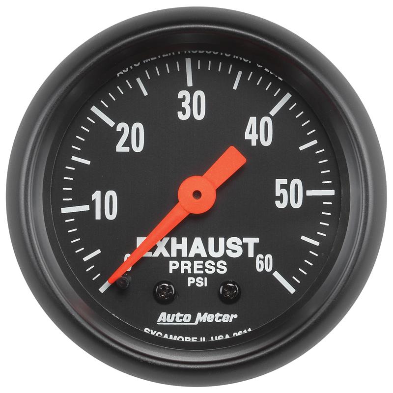 Autometer Z Series 52mm 0-60 PSI Mechanical Exhaust Gas Pressure Gauge - 2611