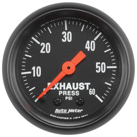 Autometer Z Series 52mm 0-60 PSI Mechanical Exhaust Gas Pressure Gauge - 2611