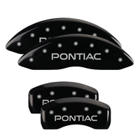 MGP 4 Caliper Covers Engraved Front & Rear Pontiac Black finish silver ch - 18031SPOPBK