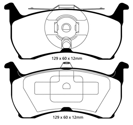 EBC 93-00 Aston Martin Virage 5.3 (PBR Caliper) Yellowstuff Rear Brake Pads - DP41504R