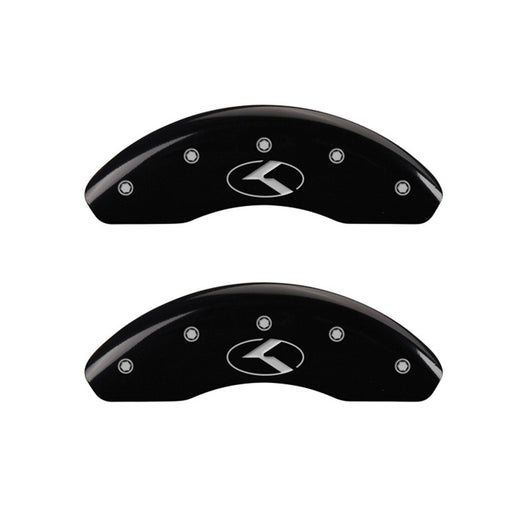 MGP 2 Caliper Covers Engraved Front Circle K/Kia Black Finish Silver Char 2018 Kia Rio - 21190FCRKBK