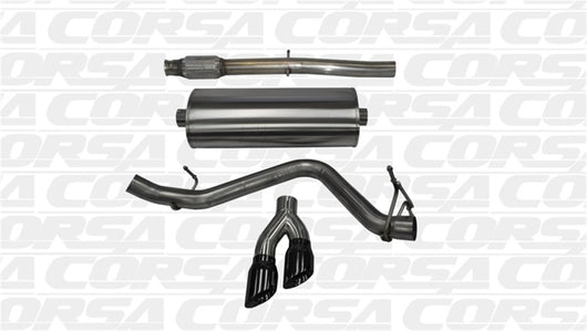 Corsa 14 GMC Sierra/Chevy Silv 1500 Crew Cab/Std. Bed 5.3L V8 Black Sport Single Side CB Exhaust - 14874BLK