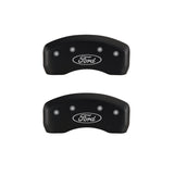 MGP 4 Caliper Covers Engraved Front & Rear Oval logo/Ford Red finish silver ch - 10241SFRDRD