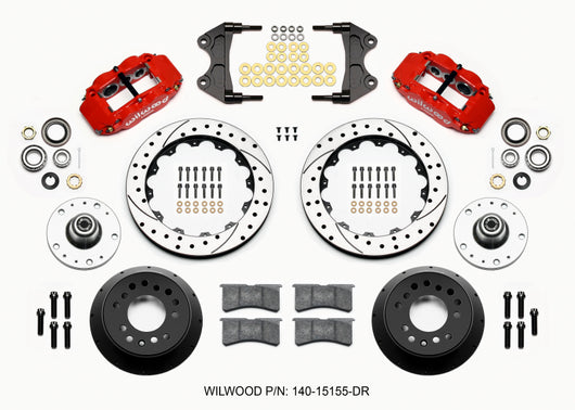 Wilwood Narrow Superlite 6R Front Hub Kit 12.88in Drill Red WWE ProSpindle (5x4.75in 5x5.00in Hub) - 140-15155-DR