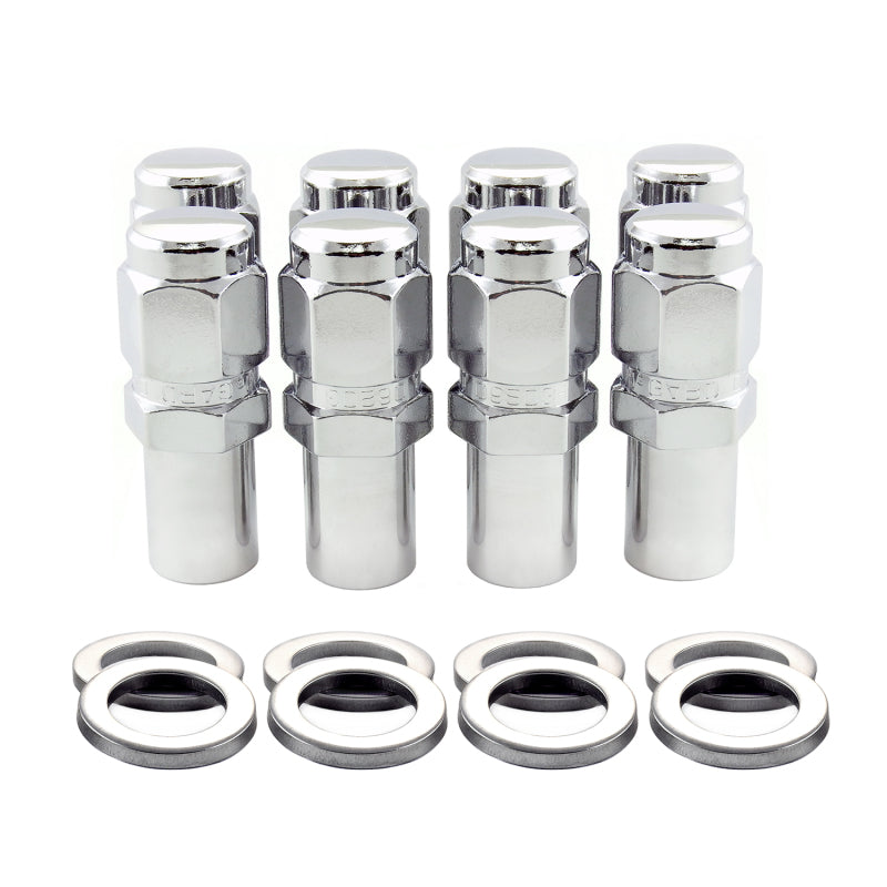 McGard Hex Lug Nut (Long Shank - 1in. / Duplex) - 9/16-18 / 7/8 Hex / 2.425in. L (8-Pack) - Chrome - 62822