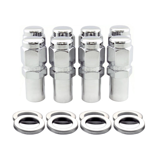 McGard Hex Lug Nut (Long Shank - 1in. / Duplex) - 9/16-18 / 7/8 Hex / 2.425in. L (8-Pack) - Chrome - 62822