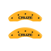 MGP Front set 2 Caliper Covers Engraved Front Cruze Yellow finish black ch - 14208FCRZYL
