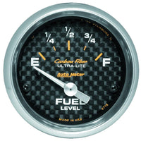 Autometer Carbon Fiber 52mm 240 Empty-33 Full Electronic Fuel Level Gauge - 4716