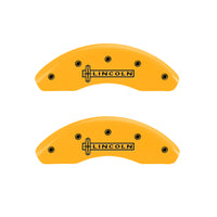 MGP 4 Caliper Covers Engraved Front Lincoln Rear Star Logo Yellow Finish Black Char 2011 Lincoln MKZ - 36008SLC1YL