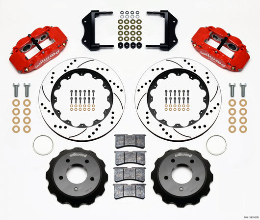 Wilwood Narrow Superlite 6R Front Hat Kit 14.00in Drilled Red 84-87 Corvette C4 - 140-11919-DR