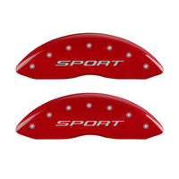 MGP 4 Caliper Covers Engraved front & Rear 2015/Sport Red finish silver ch - 10241SSPTRD